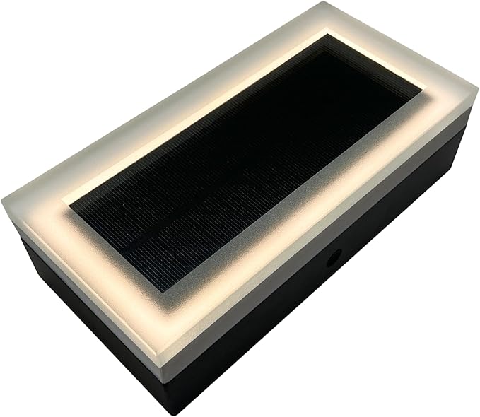 LUMENGY Solar Paver Light 4×8 inch (3.93x7.87), Stainless Steel with Tempered Glass, 2700K Warm White Glare-Free Lighting for Driveways, Walkways and Patios, IP67 Waterproof, Drive-Over Rated