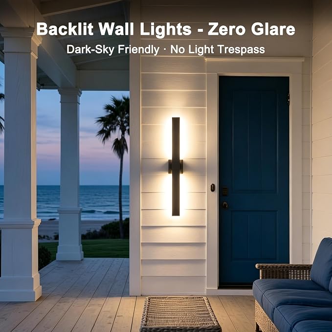 LamQee Aluminum 32 in Long Outdoor Wall Light Fixture, 3000K Integrated LED | Waterproof IP65, Modern Exterior Lights, Linear Outdoor Sconce, Wall Mount Outside Lighting, for House Porch Patio Garage