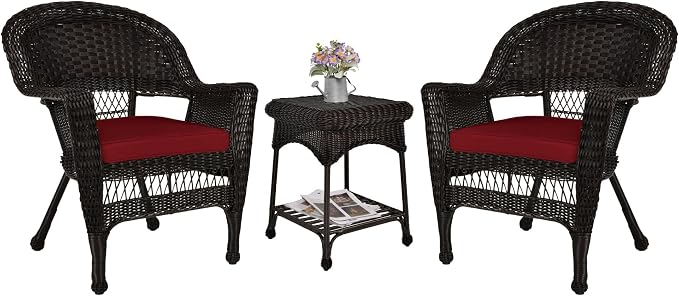 Outdoor Espresso Wicker End Table