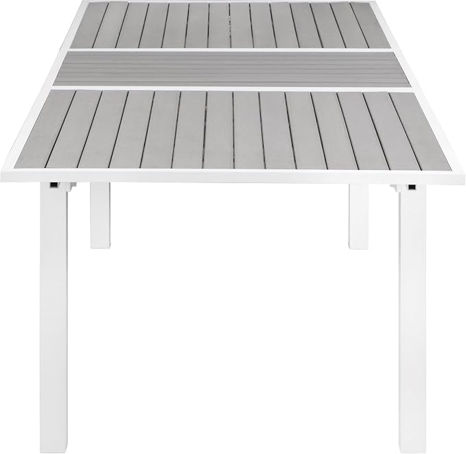 Meridian Furniture 366-T Nizuc Collection Modern | Contemporary Outdoor Patio Extendable Dining Table with Durable Aluminum Frame