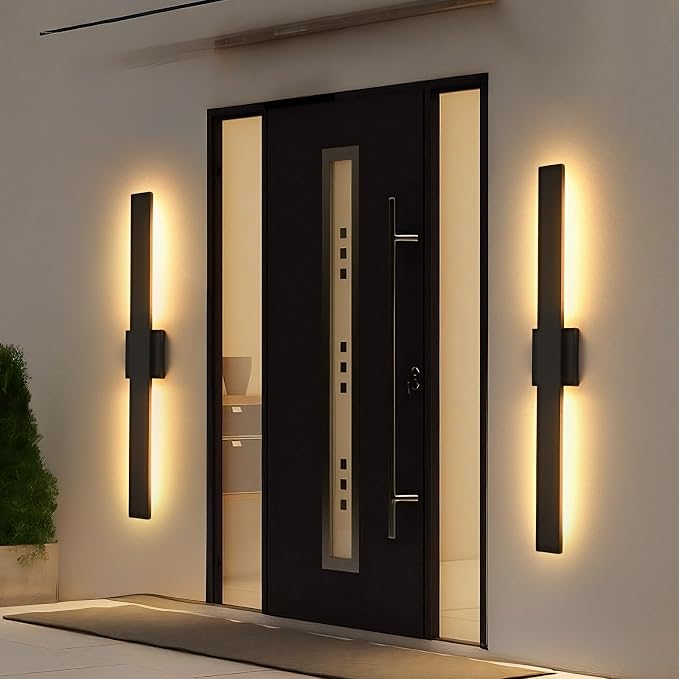 40.1inch Long Outdoor Modern LED Wall Light, Waterproof IP65 Warm White Led Wall Mount Lighting Fixture Black Outdoor Wall Sconces Outside Lights for House Garage Front Door Patio 1Pack