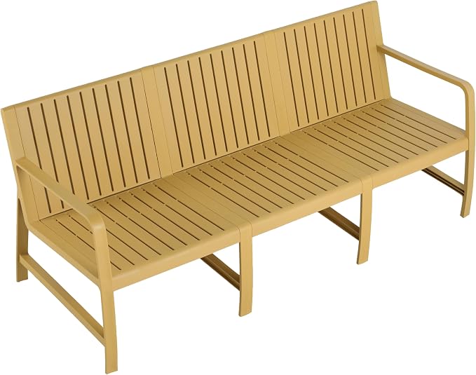 KEIKI 1 PC Outdoor Indoor 3-Seater Sofa PP Furniture Conversation Set Easy Assembly for Patio