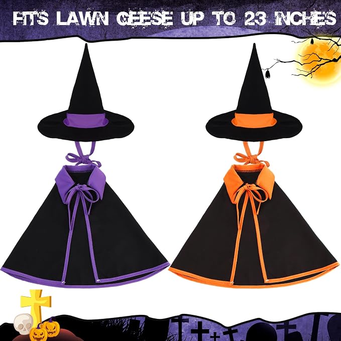 2 Set Halloween Goose Outfit Lawn Porch Goose Cloths Plastic Clothing Fall Halloween Outfit for 23 Inches Outdoor Patio Yard Lawn Art Decoration
