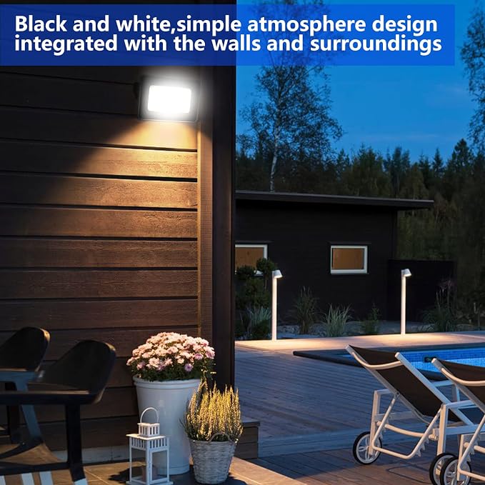 UFOND 10000 Lumens LED Flood Lights, 100W Outdoor Waterproof Floodlights | 2 Pack, Lighting Angle Adjustable, Portable Light with Plug for Garage, Yard, Garden, Porch
