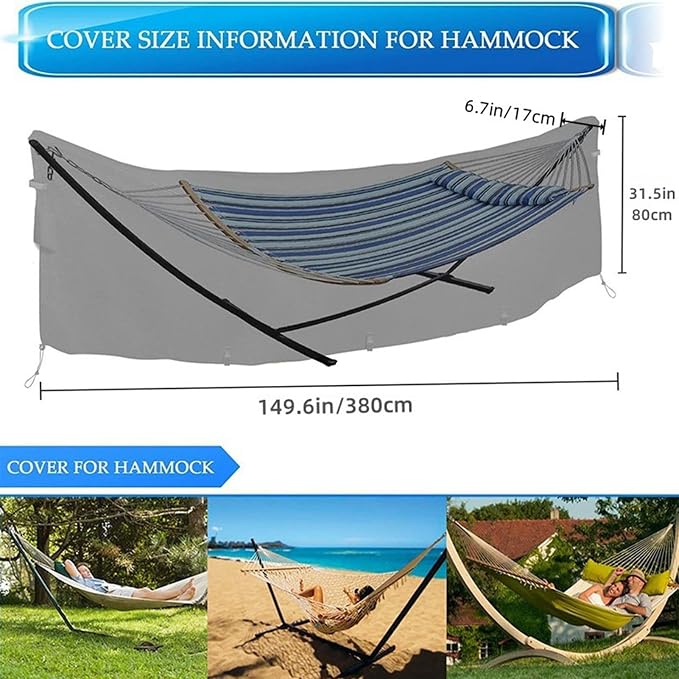 Hammock Cover Waterproof | Protective Heavy Duty - Hammock Stand Protective Cover,for Summer Winter Camping Travel Hiking Climbing Park Beach Patio
