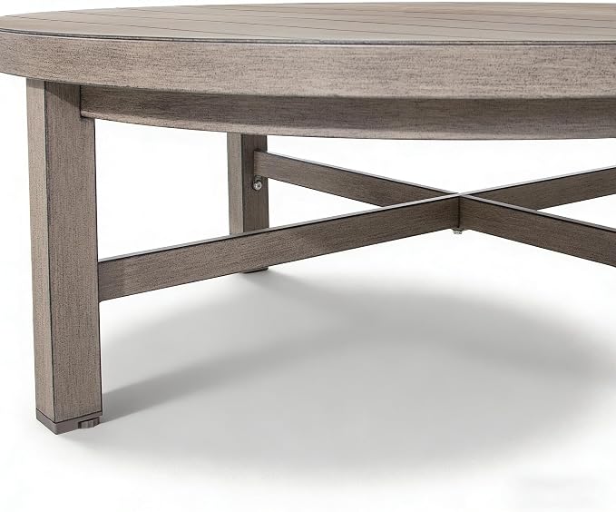 Ulax furniture 45-Inch Round Patio Coffee Table, Durable Aluminum Outdoor Side Table