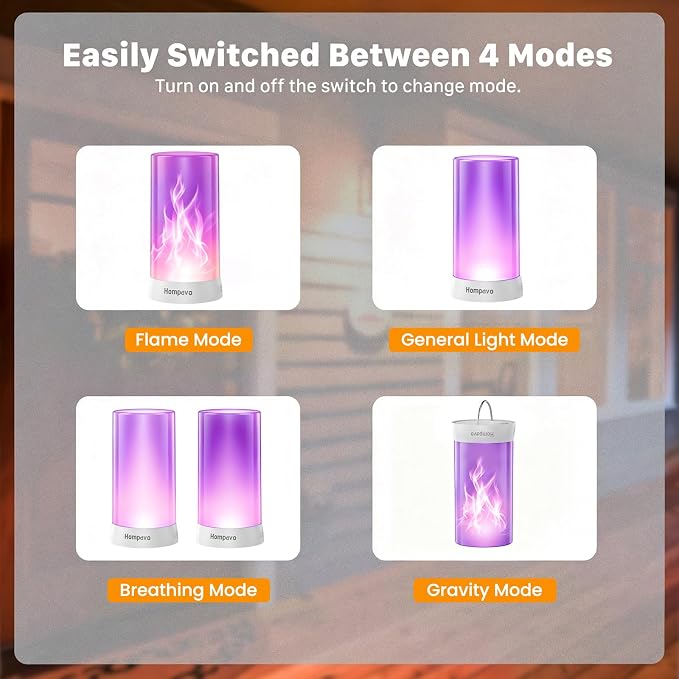 Hompavo 【Upgraded Flame Lights with Remote, Timer, 4-Mode Rechargeable | Waterproof LED Battery Operated Flameless Candles, Pillar Flickering Lanterns for Room Patio Wedding Party Halloween Decor, 2