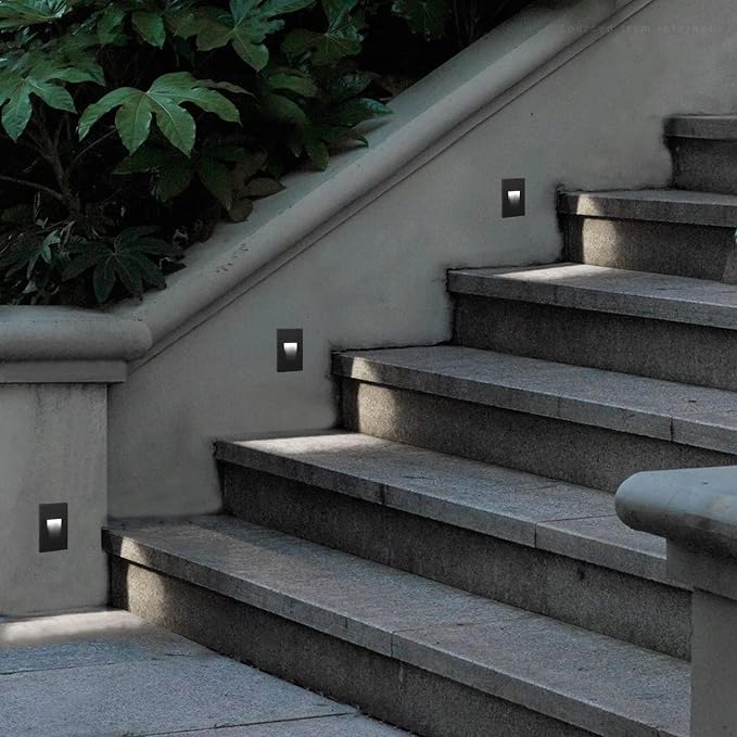 LEONLITE 6-Pack 3CCT 120V LED Step Lights, Vertical, Oil Rubbed Bronze | 110LM, 5%-100% Dimmable, CRI90, ETL, Indoor Outdoor Stair Lights, Wet Location, 3000K/4000K/5000K, Aluminum