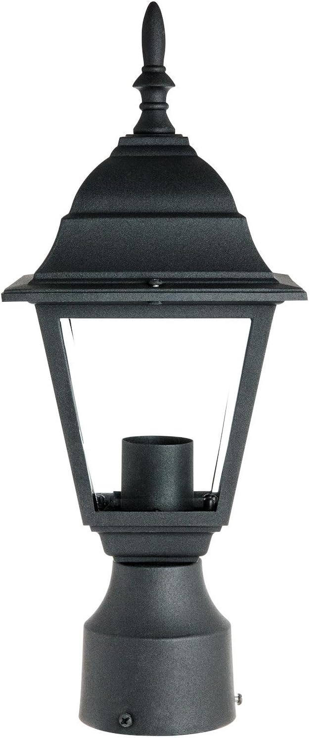 Sunlite 41322 Post Mount Carriage Lamp Fixture, 60 Watts Max, Single Medium Base Socket (E26), 120 Volts, Outdoor, UL Listed, for Residential & Commercial Use