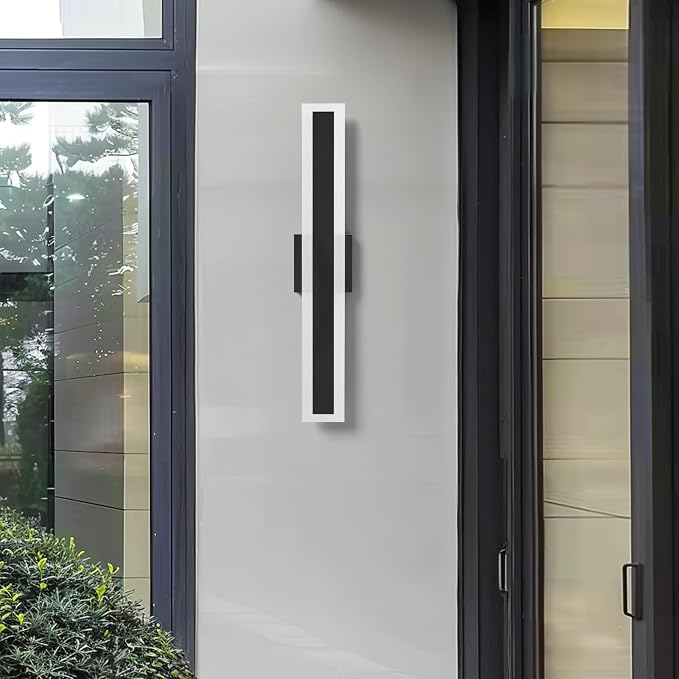 LamQee 23.6 Inch Long Outdoor Wall Lights Modern Exterior Lighting Fixtures for House, Waterproof 3000K 19W 950LM LED Linear Outdoor Wall Sconces Lighting for Porch Patio Garage Door Yard Indoor
