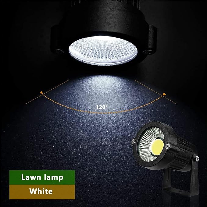 Z LED Landscape Lights,5W Outdoor Pathway Garden Yard Spotlight,IP65 Waterproof Garden Floodlight,Outdoor Spotlight with Stake,UL Cord 5-ft with Plug 6500K Daylight White(Pack of 4)