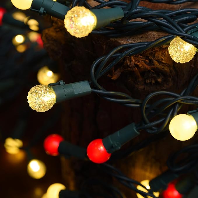 Globe String Lights, Fairy Lights Plug in 19FT Christmas Lights 70LED Pearlized Glass Bulbs Multicolor Outdoor Indoor String Lights UL Certified Christmas Lights for Bedroom Party Tree Decor