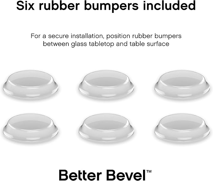 The Better Bevel 16 inch Round Glass Table Top - Clear Tempered Glass Surface Protector - Safe Beveled Edge - Coffee, Dining and End Table