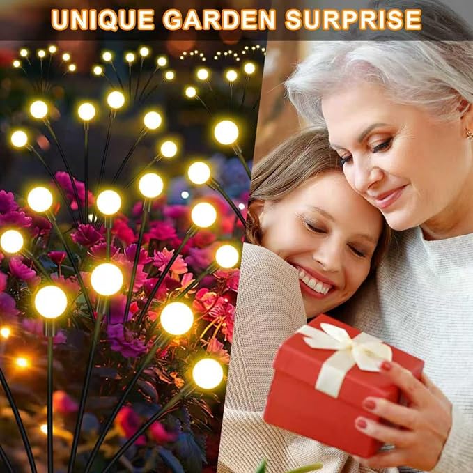 NBQQ Solar Garden Lights Outdoor, 2 Pack Swaying Light Waterproof | Solar Lights Outdoor for Yard Pathway Patio, Swaying Lawn Decor as Gardening Gifts for Women Holiday