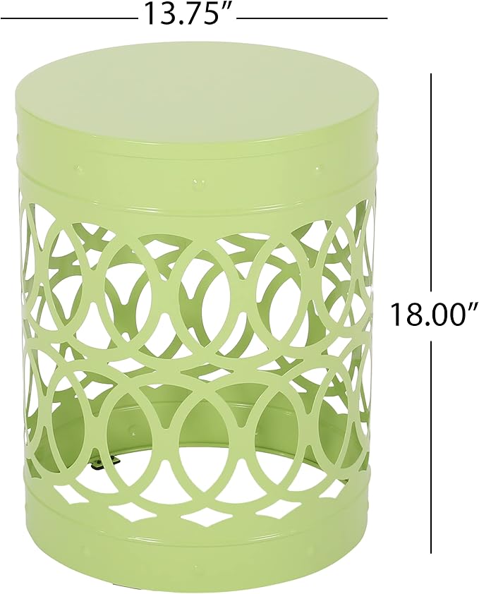 Outdoor Metal End Table, Green