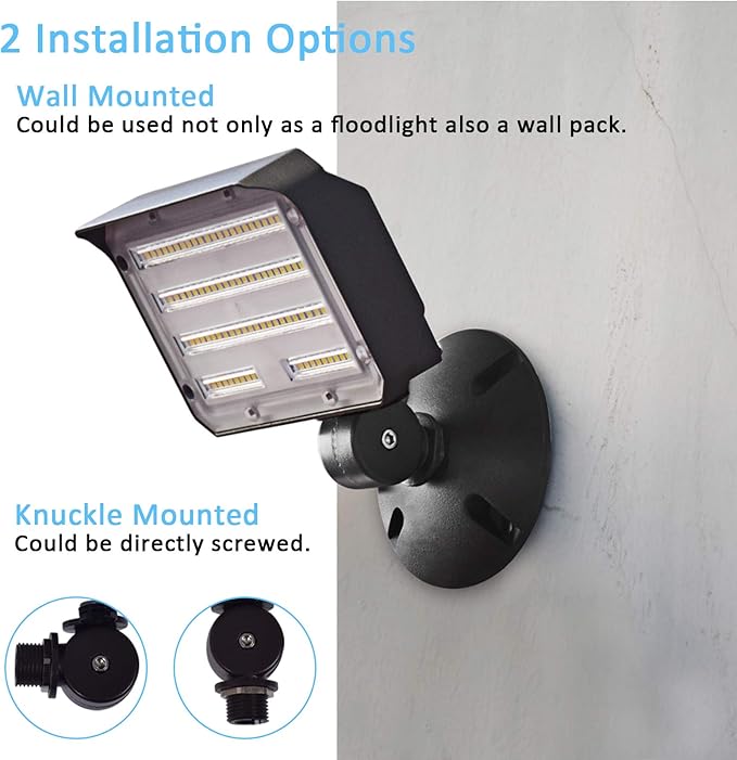30W LED Flood Light with Knuckle, Outdoor Dusk to Dawn Light 5000K | with Photocell Aluminum 4,050lm(200W Equivalent) IP65 Waterproof AC100-277V for Wall Mount Garden Landscape ETL Listed