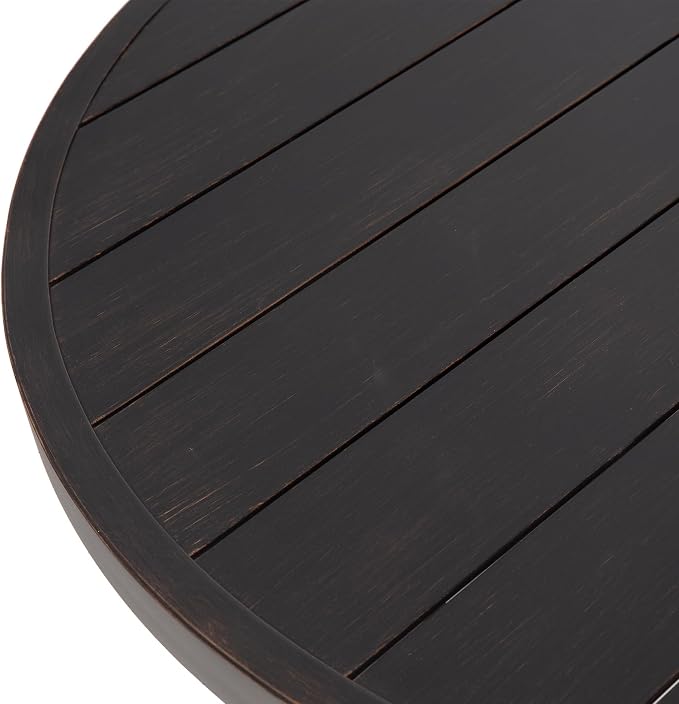 Ulax furniture 45-Inch Round Patio Coffee Table, Durable Aluminum Outdoor Side Table with Weather-Resistant Design for Garden, Deck, or Backyard