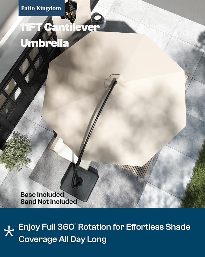 5-Piece Outdoor Dining Set with 11FT Umbrella for 4,White | 75.2'' HDPE table, chairs included, weather-resistant furniture with hole, ideal for lawn, poolside, yard, garden, deck