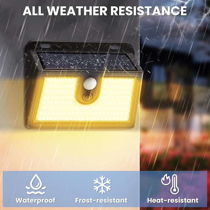 [16 Packs] Solar Motion Sensor Outdoor Lights, Super Bright Solar Lights Outdoor Waterproof, 3 Lighting Modes Security Wall Light for Outside Walking Dog Fence Backyard Deck Garden Door Step Garage