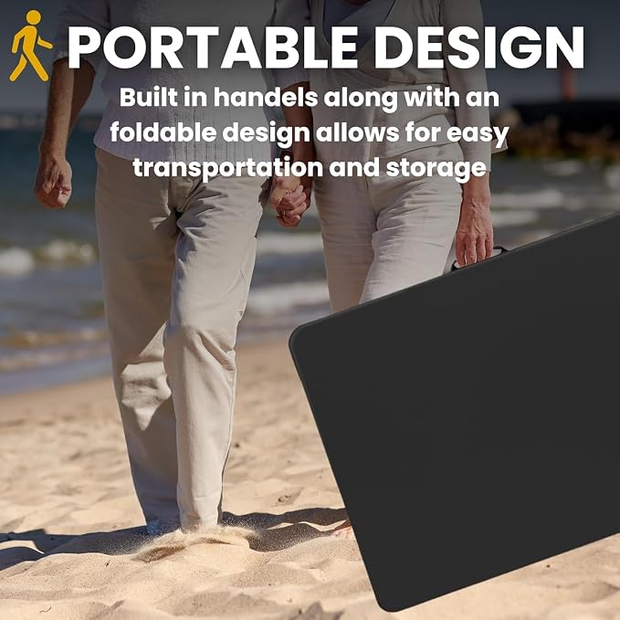BTEXPERT Set of 2, 6FT Folding Table Thick Heavy Duty Portable Foldable Table, 72" Long Fold-in-Half Plastic Utility Tables for Party Dining Wedding Events Picnic Indoor Outdoor Camping Black
