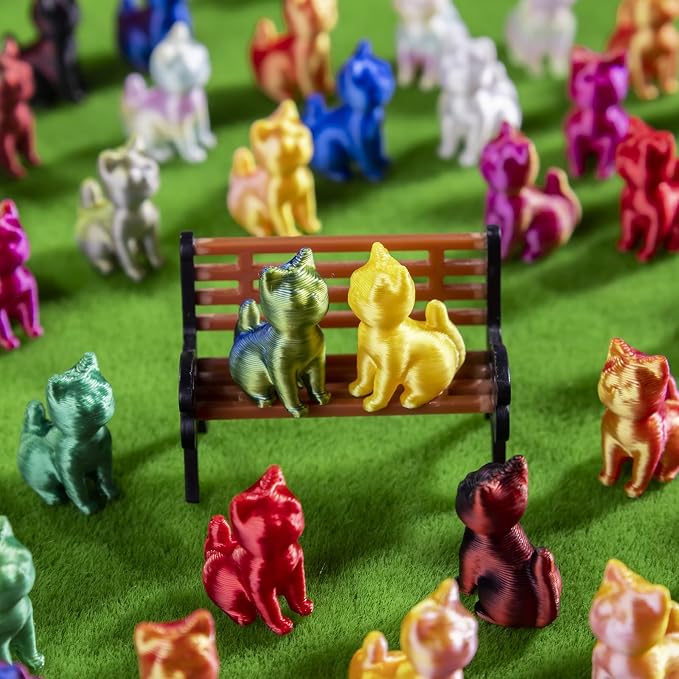 100pcs Mini 3D Printed Animals Tiny Animals Plastics Figures Miniature Little Small Cat Figurines Bulk for Micro Fairy Garden Landscape Accessories Hide Crafts Decor Aquarium