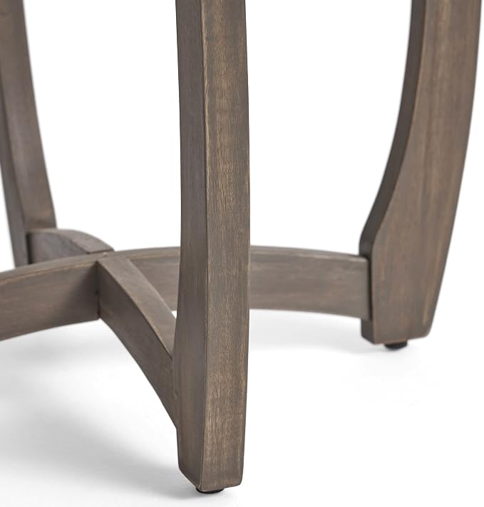 Patio Dining Table, Round Acacia Wood, Grey