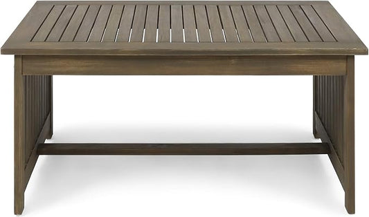 Christopher Knight Home Grace Outdoor Acacia Wood Coffee Table, Gray Finish