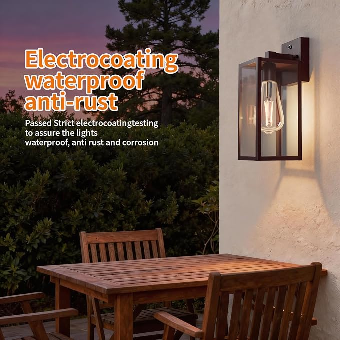 13'' Oil Rubbed Bronze Dusk to Dawn Outdoor Porch Lighting Fixtures Wall Mount, Sensor Exterior Wall Light for House, Ouside Lantern Lamp, Waterproof Wall Sconce Lights, Metal Coach Light for Garage