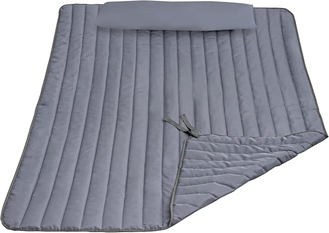 Lazy Daze Hammocks 2 Person Hammock Pad and Pillow Set, Double Polyester Quilted 78" x55" Replacement Pad for Rope Hammock, Grey