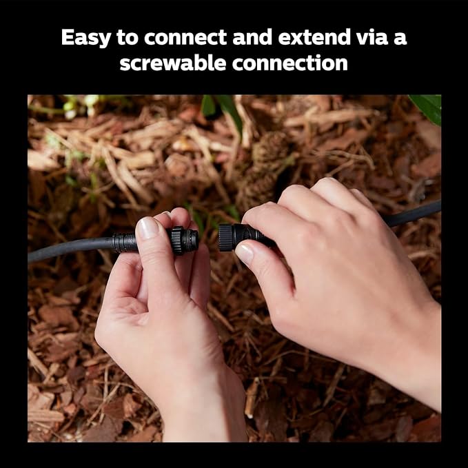 Philips Hue Outdoor 16-Foot Cable Extension - Extend Your Hue Outdoor Low Voltage Lights - 1 Pack - Requires Hue Bridge - Weatherproof