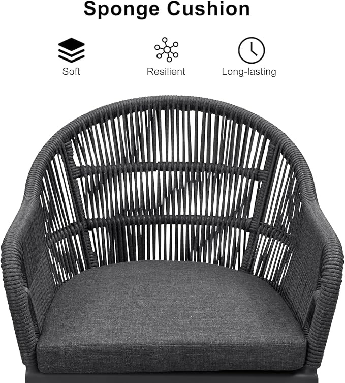 PURPLE LEAF 9 Piece Longer Patio Dining Set with Outdoor Aluminium Dining Table and Woven Chairs Modern Metal Furniture Cushions Sets for Garden Yard Indoor Decor Kitchen Gray
