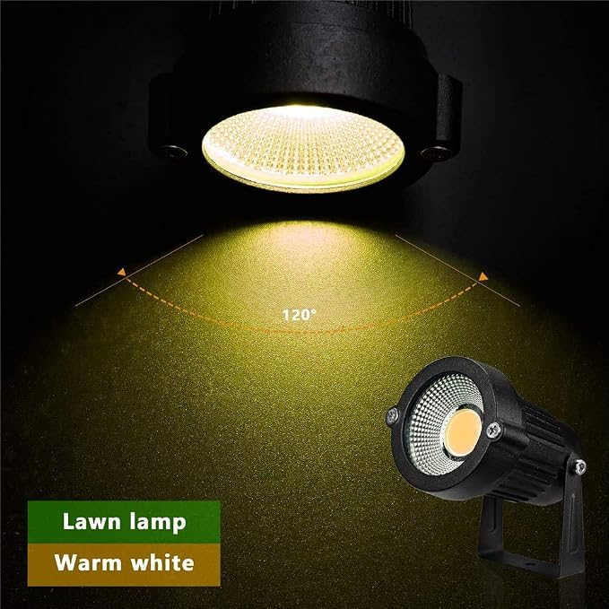 Z LED Landscape Lights,5W Outdoor Pathway Garden Yard Spotlight,IP65 Waterproof Garden Floodlight,Outdoor Spotlight with Stake,UL Cord 5-ft with Plug 3500K Warm White(Pack of 4)