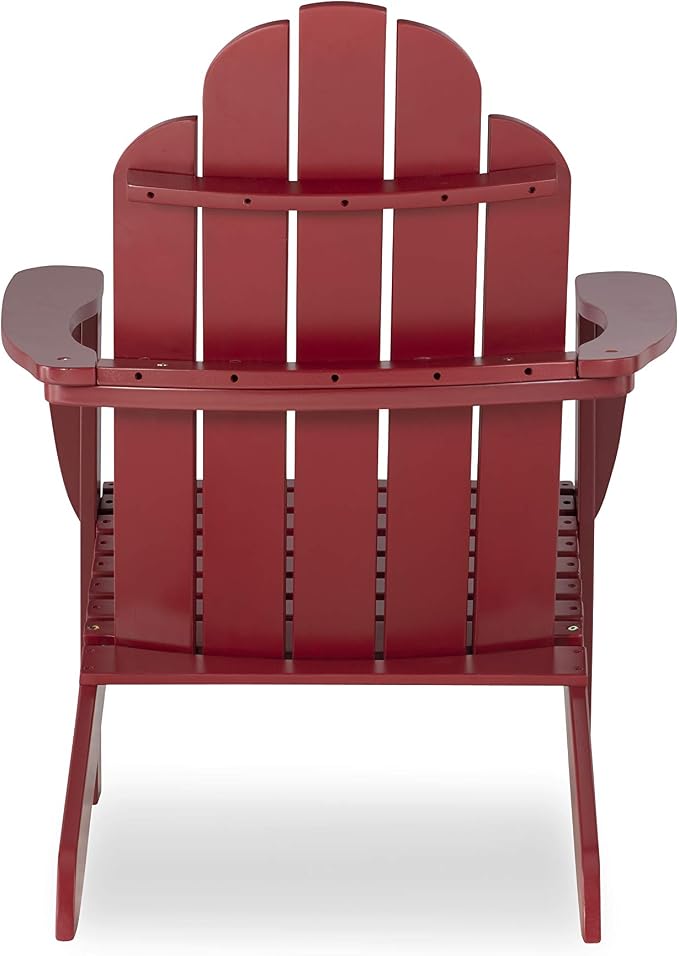Linon Red Adirondack Chair, 30.4" W x 37.6" D x 37.8" H