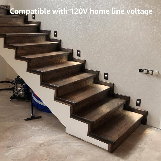 LEONLITE 6-Pack 3CCT 120V LED Step Lights, Vertical, Oil Rubbed Bronze | 110LM, 5%-100% Dimmable, CRI90, ETL, Indoor Outdoor Stair Lights, Wet Location, 3000K/4000K/5000K, Aluminum