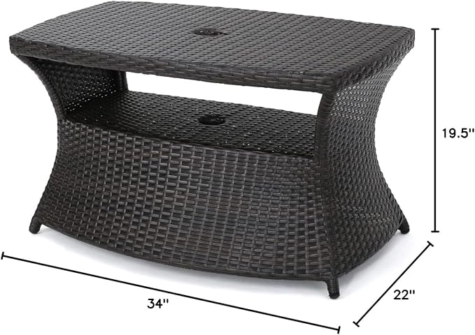 Christopher Knight Home Berkeley Outdoor Wicker Side Table, Multibrown
