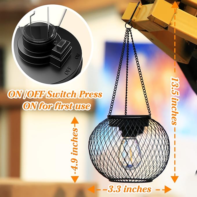 Solar Lantern Outdoor Waterproof, KagoLing Upgraded Hanging Solar Lights Outdoor Garden Decorations Lighting Solar Powered Waterproof Tree Lantern for Garden Yard Patio Pathway,1Pack | Hanging Solar Lights Outdoor Garden Decorations Lighting Solar Powe...