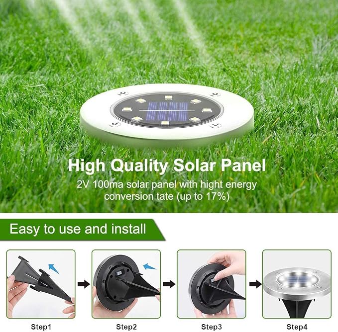 ZGWJ Solar Ground Lights,16 Pack Waterproof Solar Garden Lights, Upgraded Outdoor Garden Waterproof Bright in-Ground Lighting, Landscape Lighting for Pathway,Yard,Deck,Lawn,Patio,Walkway Warm White