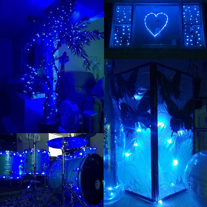 66FT 200 LED Fairy Lights Plug in, 8 Modes Twinkle Lights Blue | Waterproof String Lights Outdoor Indoor, Memory, Timer, Copper Wire, Christmas Lights for Bedroom Garden Party Holiday Decor
