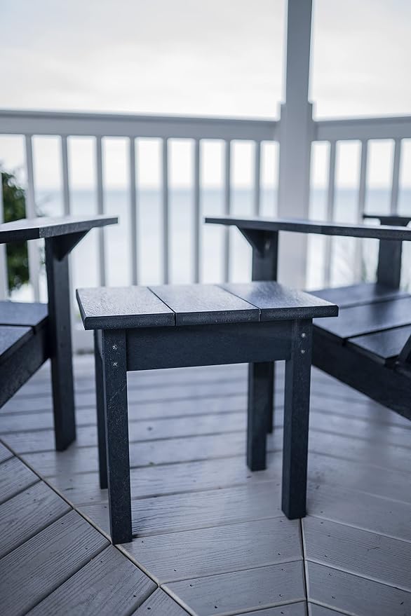 Durable Recycled Plastic Outdoor Patio Side Table, Atlantic Navy