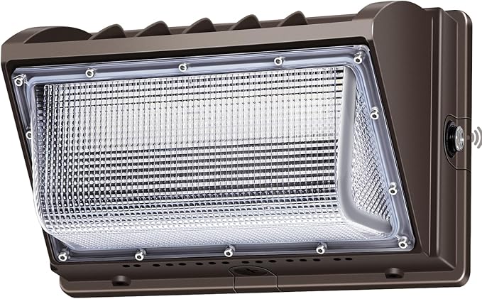 ledmo 150W LED Wall Pack with Photocell Dusk to Dawn Outdoor Lighting | 5000K 21000LM Waterproof Commercial Fixture 100-277V Equivalent Energy Save Flood Lights for Building Yard Warehouse Garage
