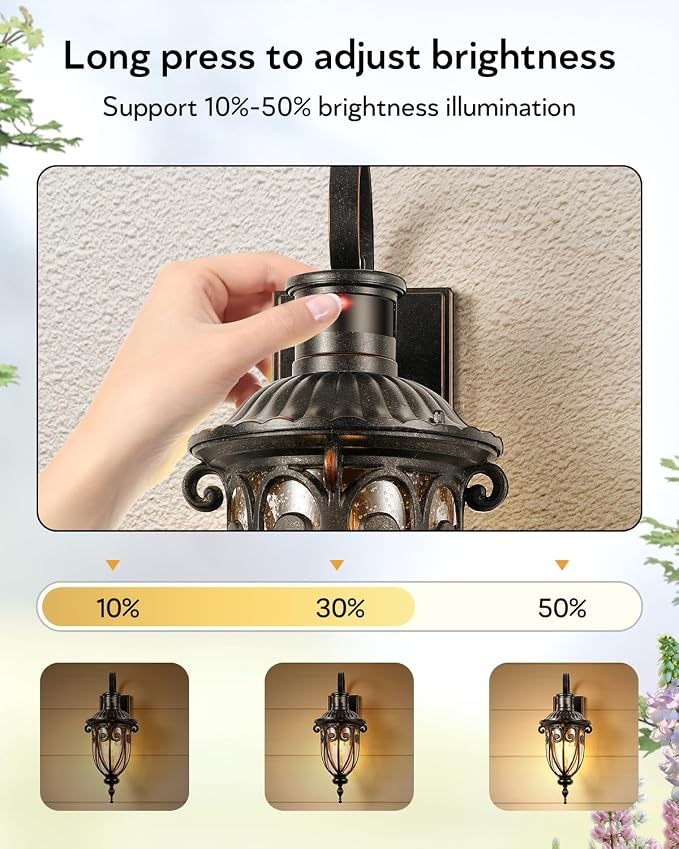 VIANIS Motion Sensor Outdoor Lights, Motion Lights for Outside Dusk to Dawn, Waterproof Porch Lights Outdoor, Oil Rubbed Bronze Exterior Lighting Fixtures for House, Porch, Garage, Doorway