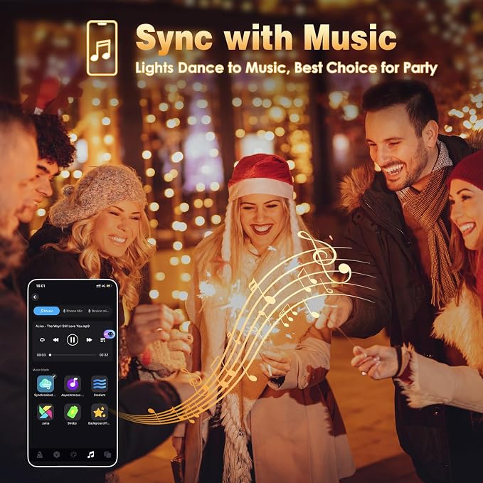 YIQU Smart Color Changing Fall Lights String 33 FT 100 LED App Remote | Fall Decor, Orange Purple Halloween Lights,Music Syn, Multicolor and Modes, Custom Timer Settings, Indoor Outdoor Waterproof