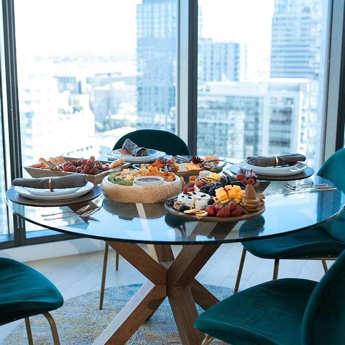 54 Inch Round Tempered Glass Table Top Flat Polished Edge1/4” Thick Round Glass Table Top–Heavy Duty, Dining, Coffee, and Office Tables by Fab Glass and Mirror