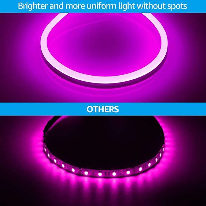 TORCHSTAR 50ft LED Neon Rope Light, Pink LED Strip Lights | Outdoor IP67 Waterproof, 120V UL Plug, ETL Connectable, Neon Light Strip for Shop Sign, Patio Decor, Max 2 Sets (100FT)