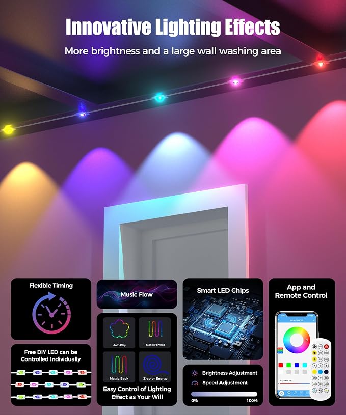POOFZY Permanent Outdoor Lights for House,200ft RGB+IC Smart Outdoor Decor, 50 Scene Modes,App/Remote Control,IP67 Waterproof,for Christmas,Easter,V-Day,Thanksgiving,Daily & Holiday Party Decor