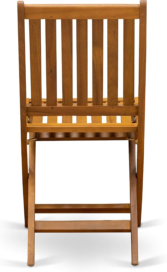 East West Furniture DIDK5CWNA 5 Piece Patio Garden Table Set Includes an Oval Outdoor Acacia Wood Dining Table and 4 Folding Side Chairs, 36x60 Inch, Natural Oil
