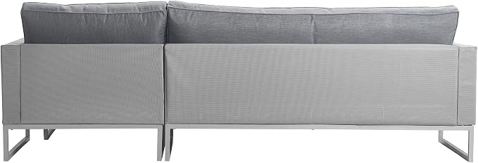 Elle Decor Tropez Mesh Outdoor Patio Furniture Collection with Metal Frame Sectional, Gray