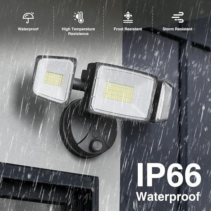 Onforu 100w Dusk to Dawn Outdoor Lighting,11000LM Led Outdoor Light from Dusk Till Dawn,Super Bright Flood Light,IP66 Waterproof Exterior Security Black Light Fixture,3 Heads Photocell for Garage,Yard