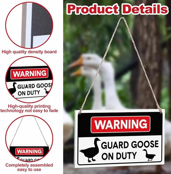4 Pcs Guard Goose Porch Goose Outfits, Funny Police Costume with Cap, Sunglasses, Whistle and Warning Sign for 17/23 Inch Lawn Goose Statue, Yard Patio Garden Decor Accessories