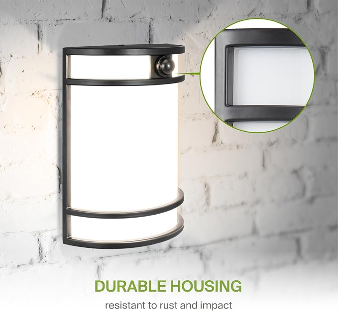 ASD 10 Inch Motion Sensor LED Outdoor Sconce Lights - 15W 120-277V 3000K 4000K 5000K Black Exterior Lighting Fixtures, Exterior Lights for House, Modern Patio Wall Light Fixture ETL, 4 Pack